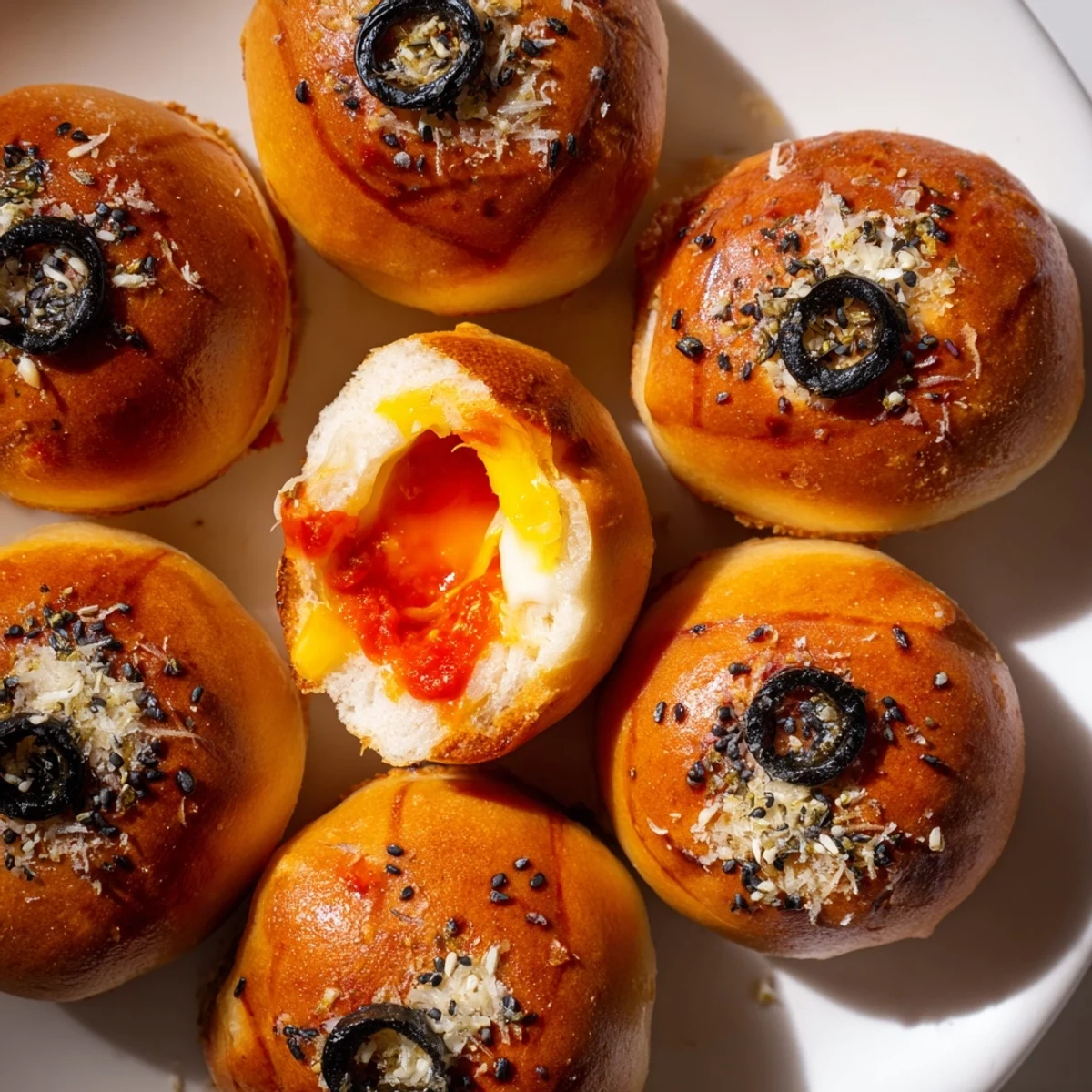 Close-up of freshly baked Slam Dunk Basketball Pizza Bites, showcasing pepperoni and cheesy goodness.