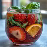 Erdbeer Basilikum Sommerdrink Mocktail