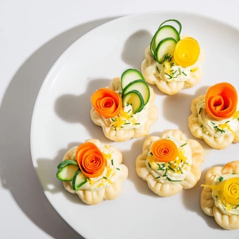 Blumenförmige bunte Snacks