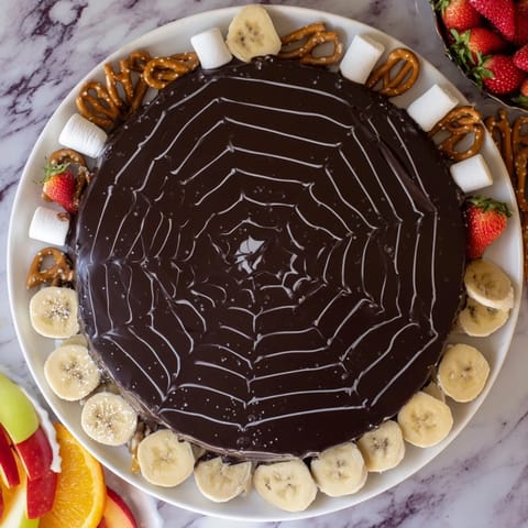 Schokoladen Ganache Spinnennetz