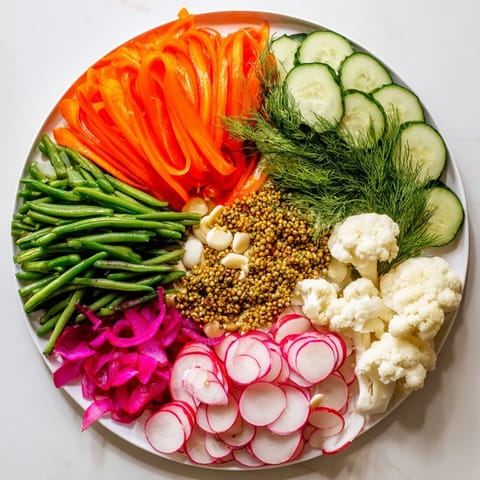 Farbenfrohe fermentierte Gemüseplatte