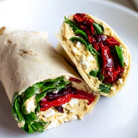 Genießbare Mediterranean Veggie Wrap mit Streifen Rote Bete und Feta, perfekt für ein leichtes Mittagessen.