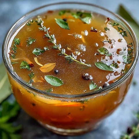 Leuchtende, goldene Gemüsebrühe aus Resten, perfekt zum Trinken.