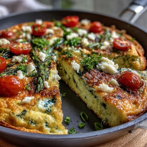 Gesunde Frühlings Gemüse Frittata