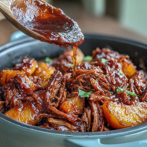 Summer Crockpot Honey Peach BBQ