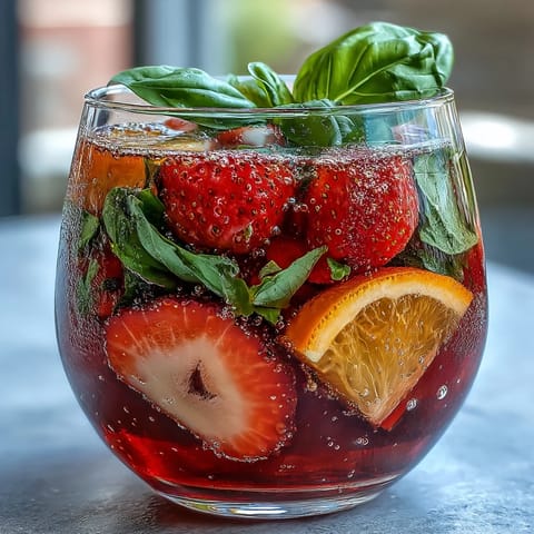 Erdbeer Basilikum Sommerdrink Mocktail