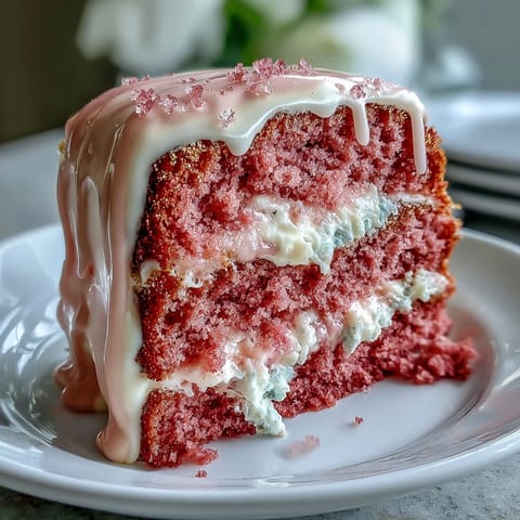 Rosé Velvet-Torte mit Gold