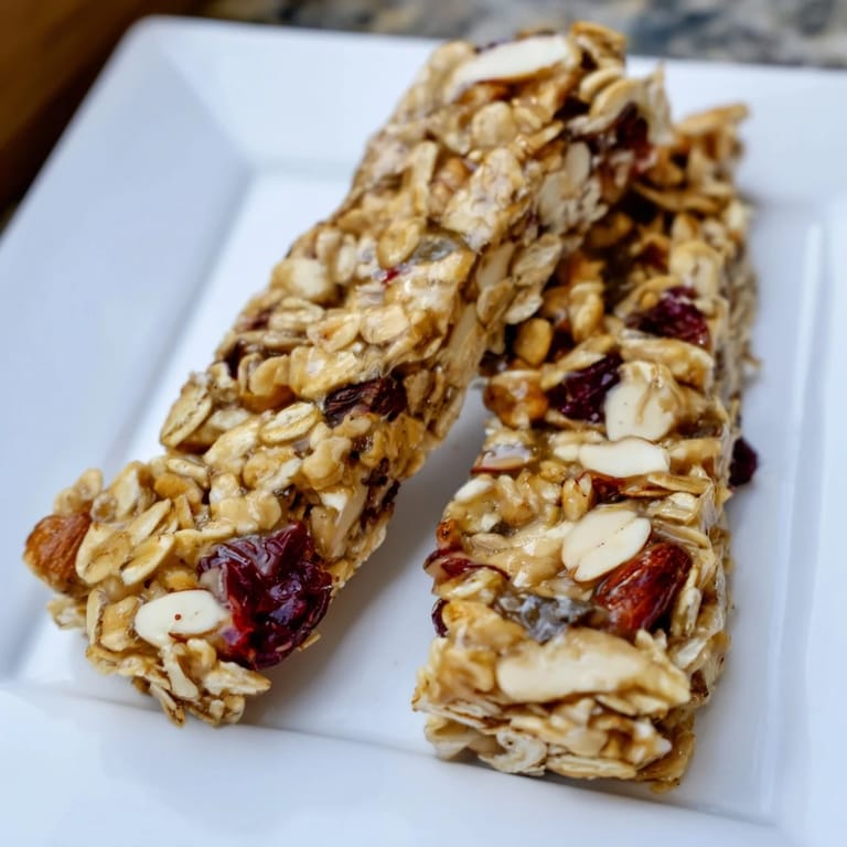 Golden-brown Oat & Honey Granola Bars cooling on a wire rack, ready to be sliced for a healthy snack.