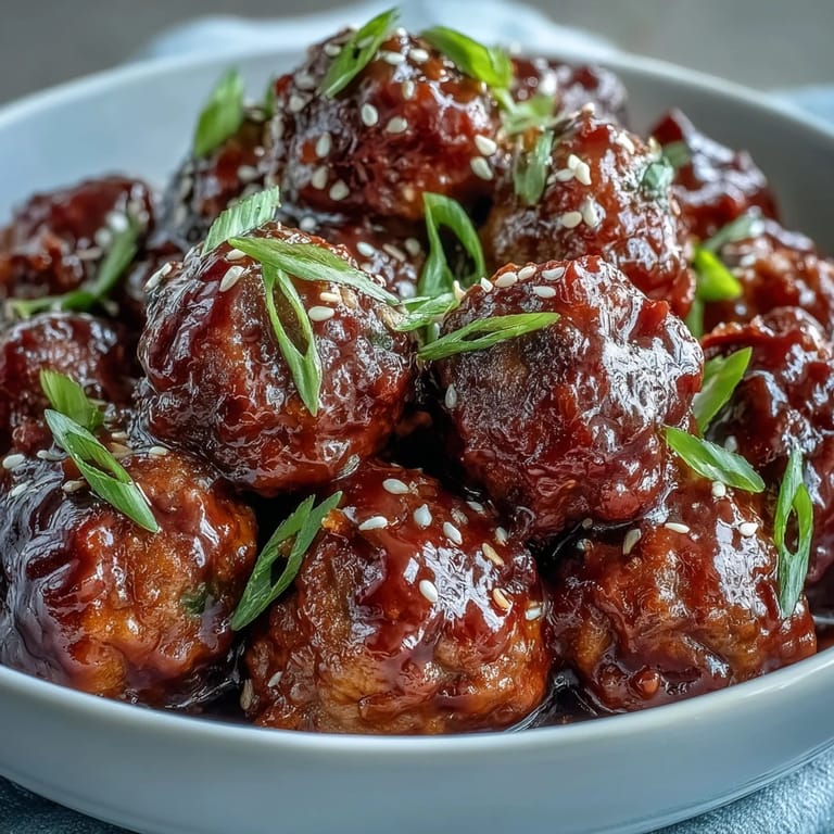 Easy Sweet and Sour Crock Pot Meatballs im Slow Cooker, garniert mit frischen Frühlingszwiebeln und dampfend serviert.