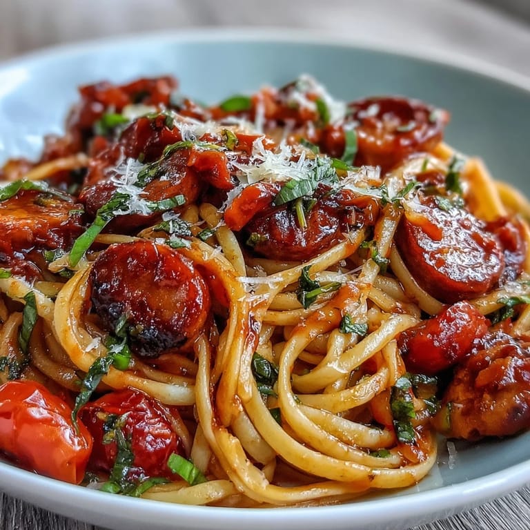 Sizzling fusion of Italian and Asian flavors, garnished with fresh basil and Parmesan.