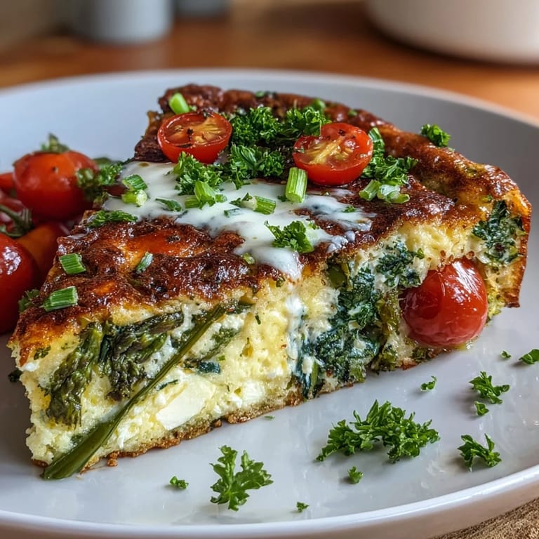 Gesunde Frühlings-Frittata mit knackigem Gemüse und cremigem Feta